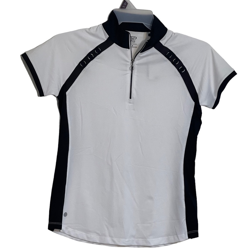 NWT- EP NY Golf Pro Zip Mock Polo with trim. size small